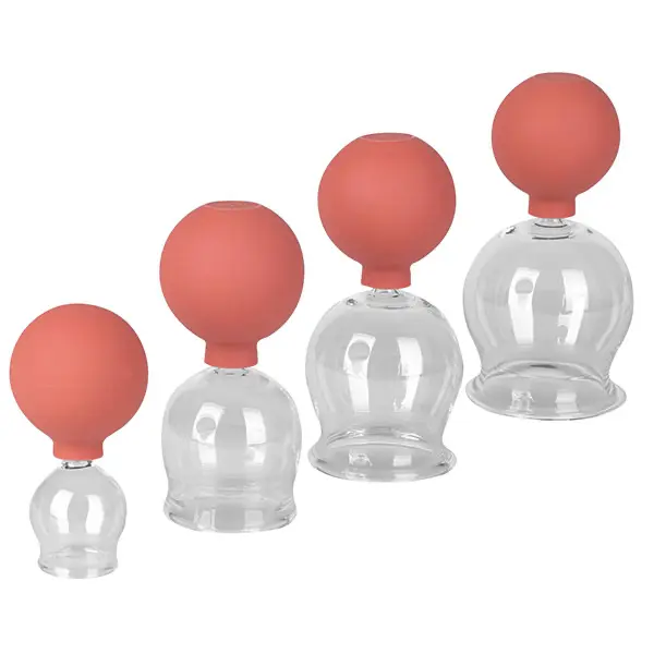 glass cups with rubber vacuum bulb 6,5 cm